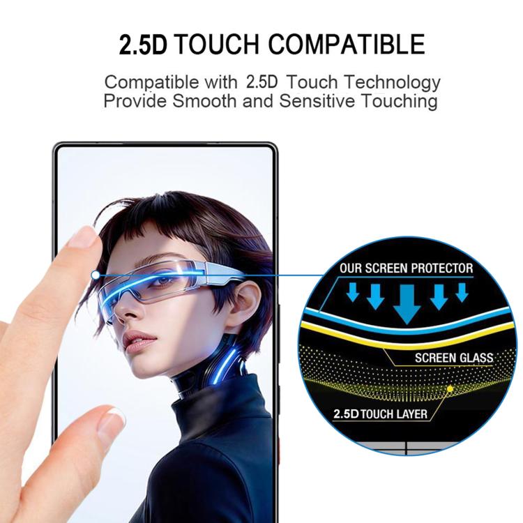 For ZTE nubia RedMagic 11S Pro 5G 25pcs High Aluminum Full Screen Silk Printing Tempered Glass Film, Support Fingerprint Unlocking