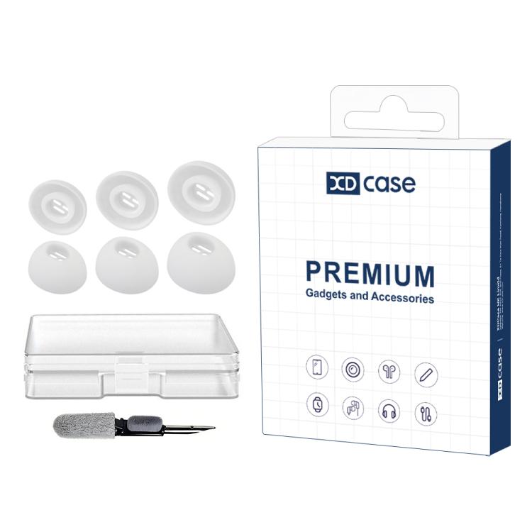 For OPPO Enco Free4 / Free3 / Free2 XDcase 3 Pairs Replacement Silicone Ear Tips Kit, S/M/L Size, Cleaning Brush Color Random