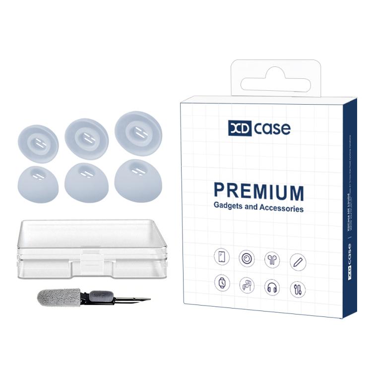 For OPPO Enco Free4 / Free3 / Free2 XDcase 3 Pairs Replacement Silicone Ear Tips Kit, S/M/L Size, Cleaning Brush Color Random