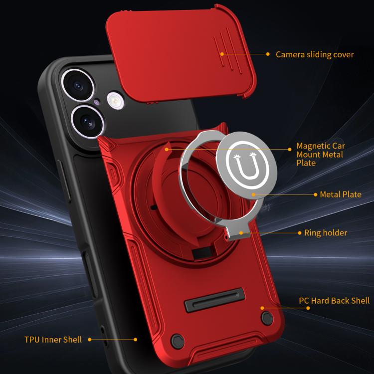 For iPhone 17 Sliding Camshield Holder Magnetic Phone Case