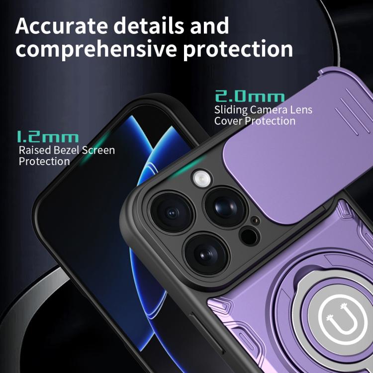 For iPhone 16 Pro Sliding Camshield Holder Magnetic Phone Case
