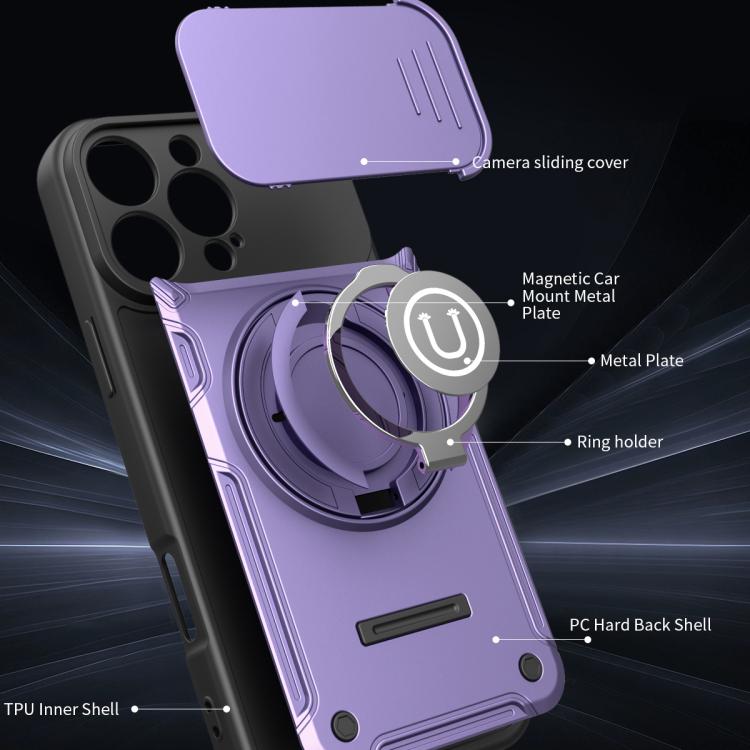 For iPhone 16 Pro Sliding Camshield Holder Magnetic Phone Case