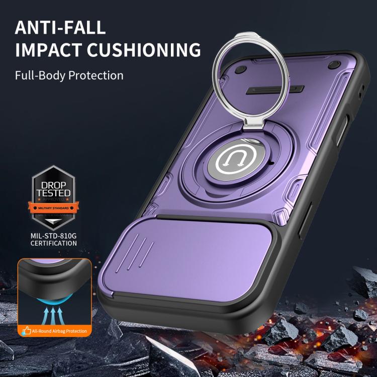 For iPhone 16 Pro Sliding Camshield Holder Magnetic Phone Case