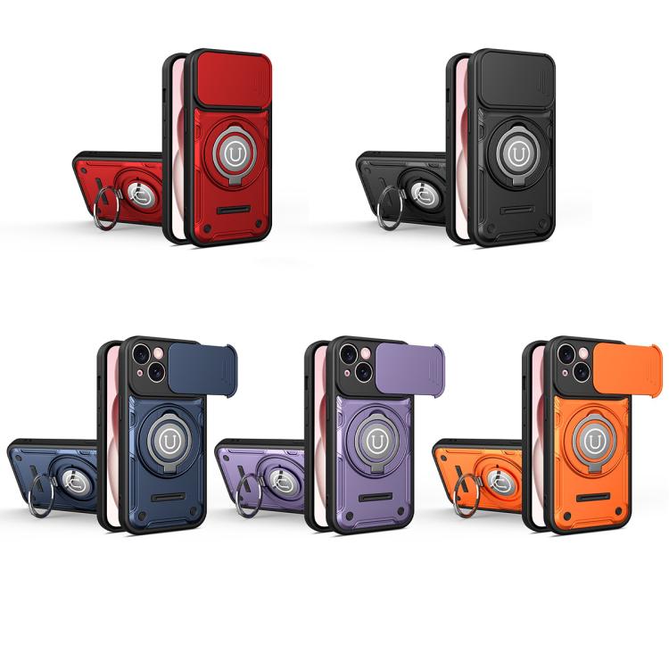 For iPhone 15 Sliding Camshield Holder Magnetic Phone Case