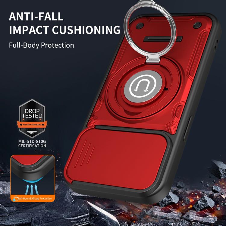 For iPhone 15 Sliding Camshield Holder Magnetic Phone Case