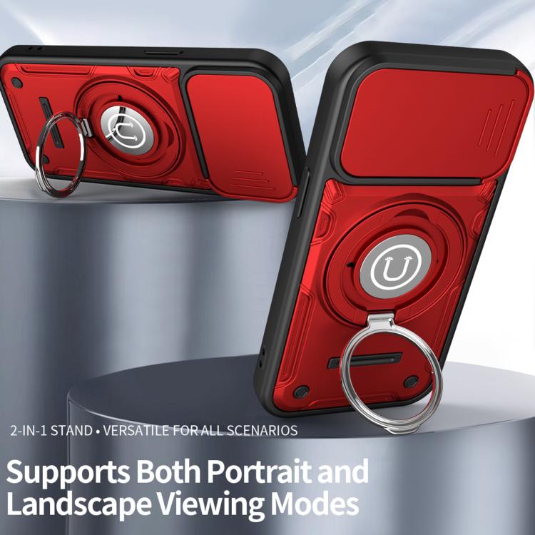 For iPhone 15 Sliding Camshield Holder Magnetic Phone Case
