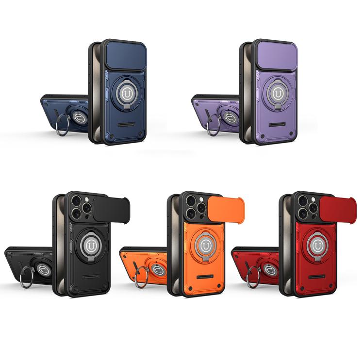 For iPhone 15 Pro Sliding Camshield Holder Magnetic Phone Case