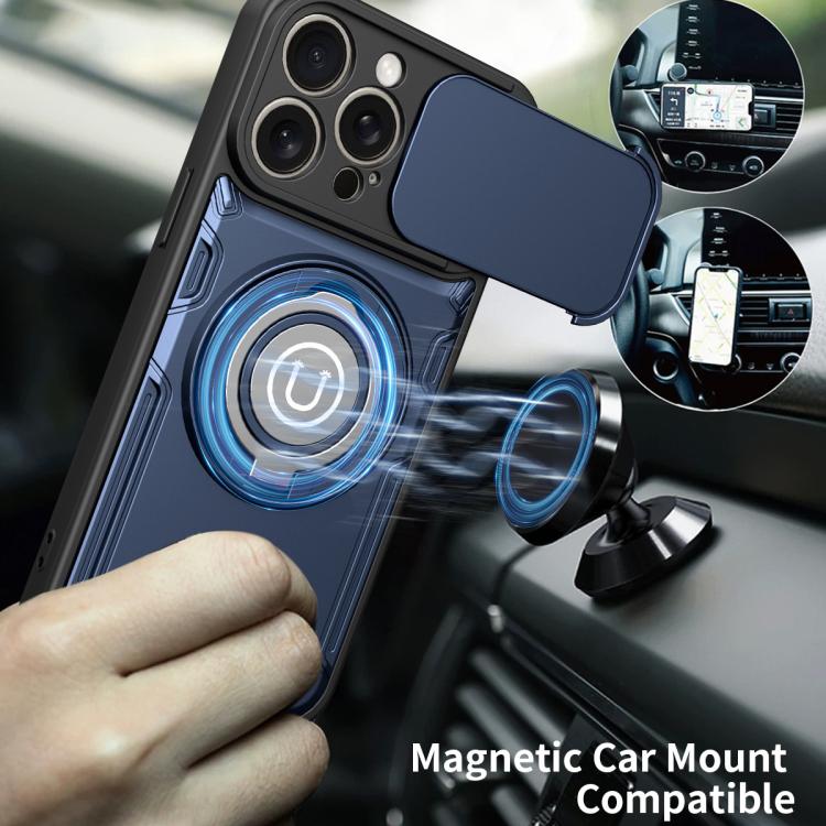 For iPhone 15 Pro Sliding Camshield Holder Magnetic Phone Case
