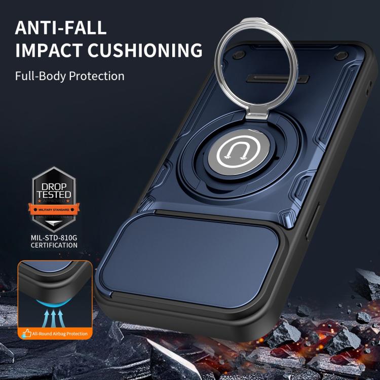 For iPhone 15 Pro Sliding Camshield Holder Magnetic Phone Case