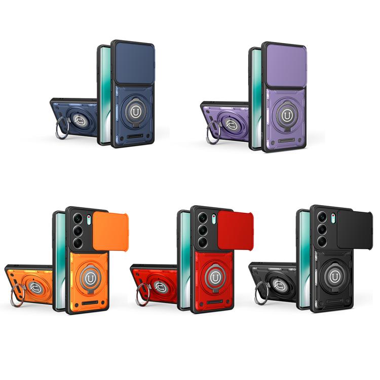For Tecno Camon 40 Pro 4G Global Sliding Camshield Holder Magnetic Phone Case