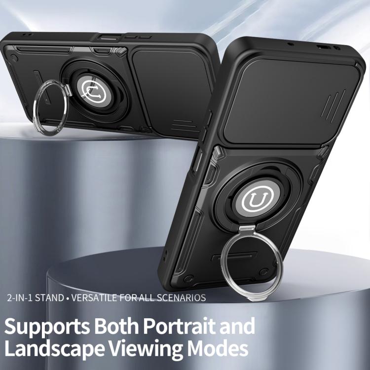 For Tecno Pova 7 4G Sliding Camshield Holder Magnetic Phone Case