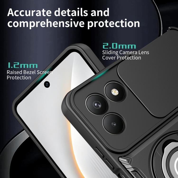 For Tecno Pova 7 4G Sliding Camshield Holder Magnetic Phone Case