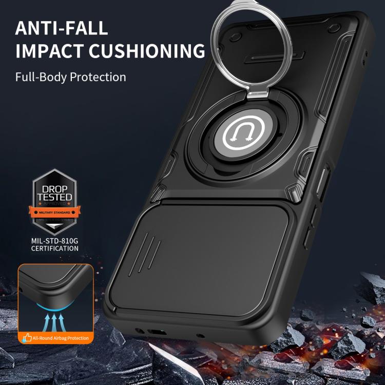For Tecno Pova 7 4G Sliding Camshield Holder Magnetic Phone Case