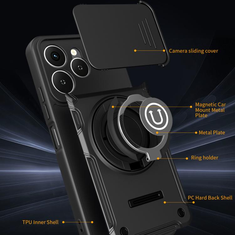 For Tecno Spark 40 4G Sliding Camshield Holder Magnetic Phone Case