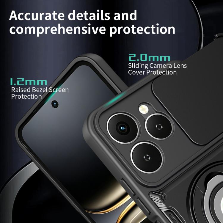 For Tecno Spark 40 4G Sliding Camshield Holder Magnetic Phone Case