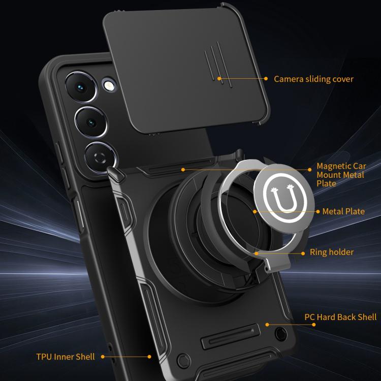 For Tecno Spark 40 Pro 4G Sliding Camshield Holder Magnetic Phone Case