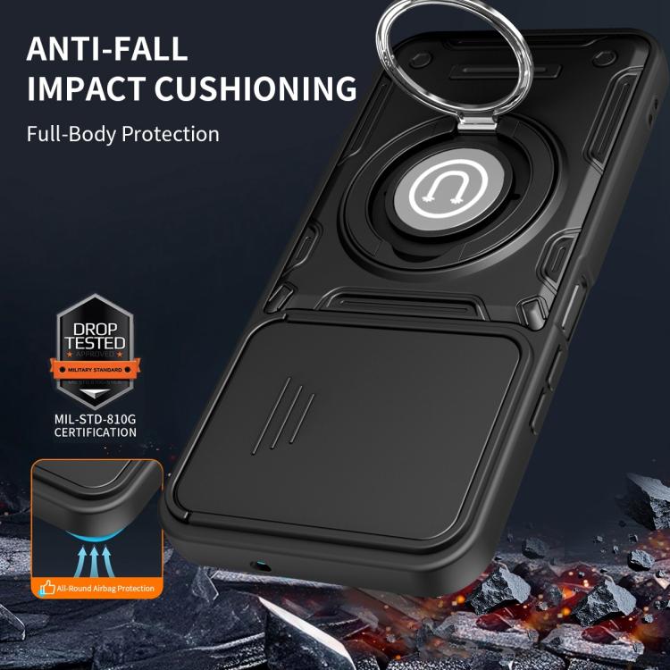For Tecno Spark 40 Pro 4G Sliding Camshield Holder Magnetic Phone Case