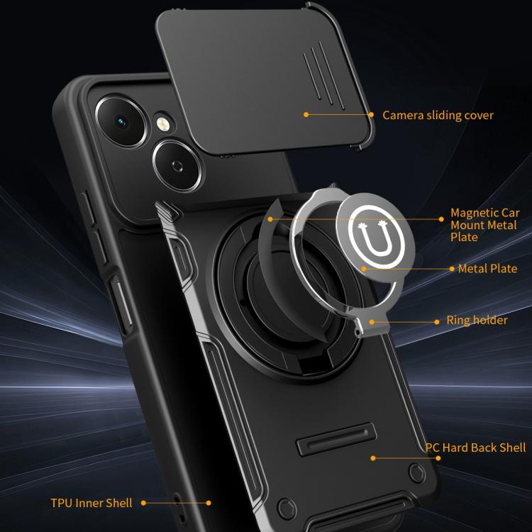 For Tecno Spark 40C Sliding Camshield Holder Magnetic Phone Case