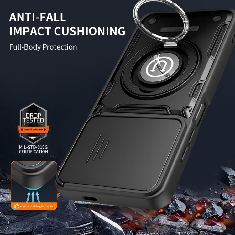 For Tecno Spark Go 2024 / 20 Sliding Camshield Holder Magnetic Phone Case