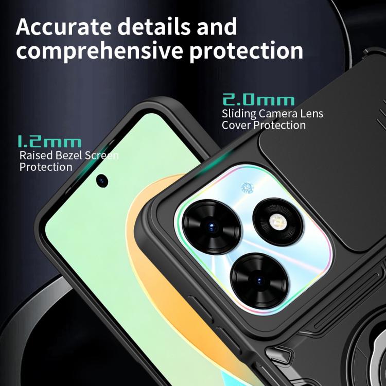 For Tecno Spark Go 2024 / 20 Sliding Camshield Holder Magnetic Phone Case