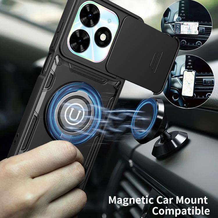 For Tecno Spark Go 2024 / 20 Sliding Camshield Holder Magnetic Phone Case