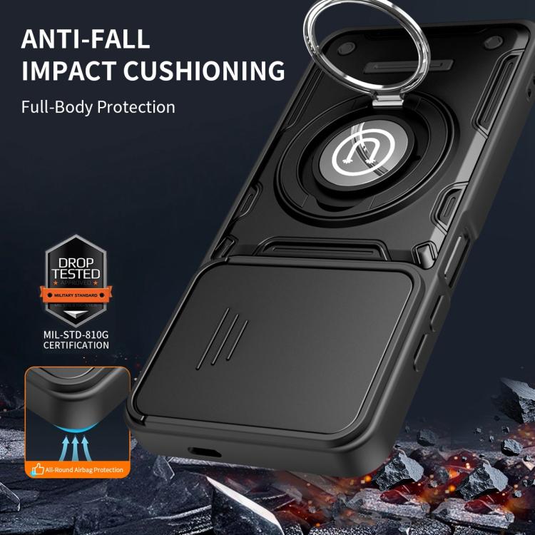 For Tecno Spark Go 2024 / 20 Sliding Camshield Holder Magnetic Phone Case