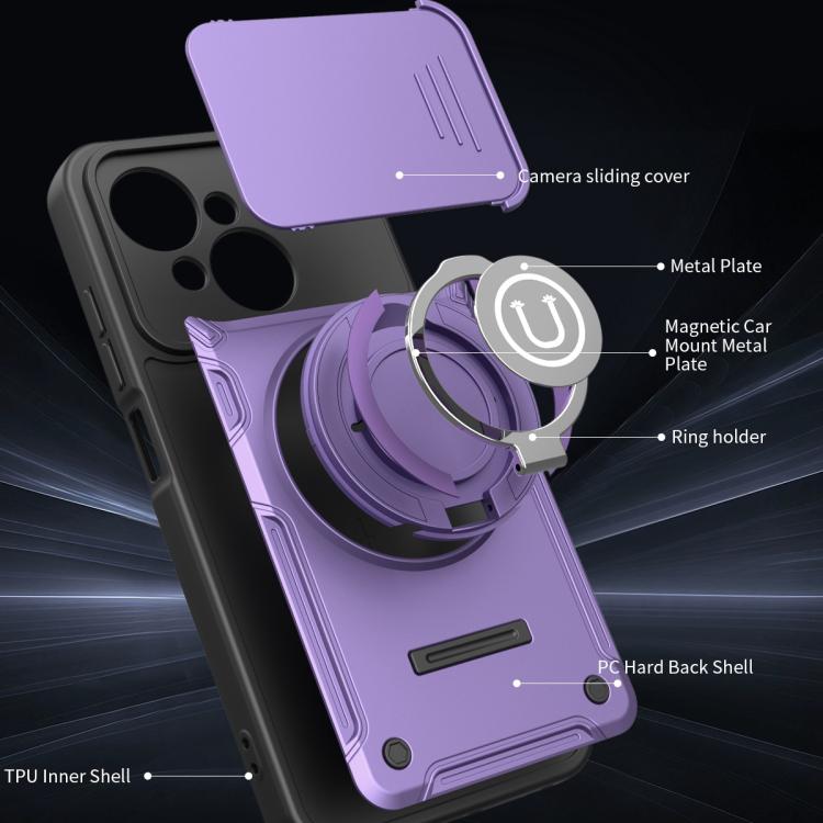 For Tecno Spark Go 1 / Go 2025 Sliding Camshield Holder Magnetic Phone Case
