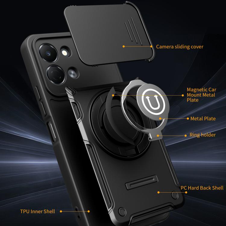 For Tecno Spark Go 3 / Pop 20 4G Sliding Camshield Holder Magnetic Phone Case