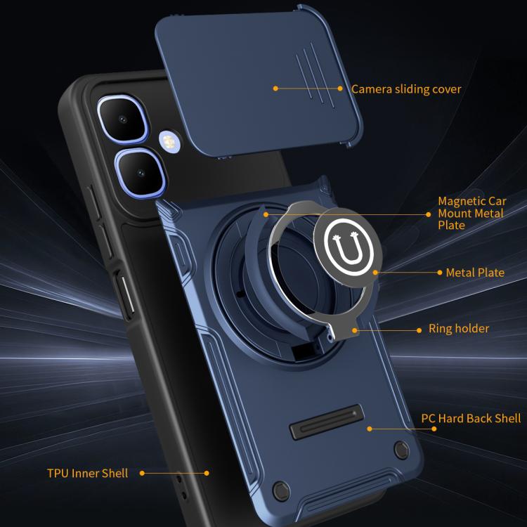 For Tecno Spark Go 2 4G / Pop 10 Sliding Camshield Holder Magnetic Phone Case