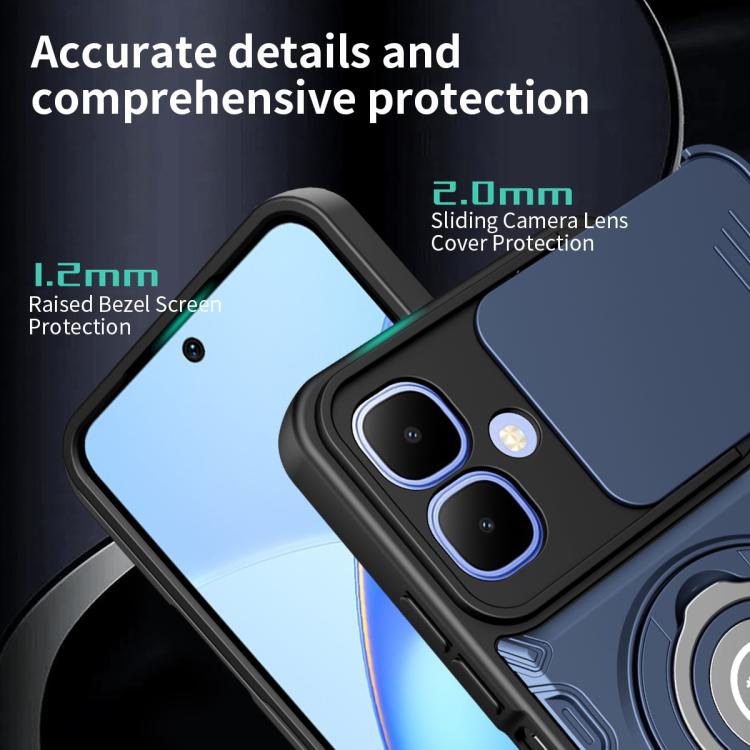 For Tecno Spark Go 2 4G / Pop 10 Sliding Camshield Holder Magnetic Phone Case