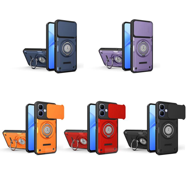 For Tecno Spark Go 2 4G / Pop 10 Sliding Camshield Holder Magnetic Phone Case