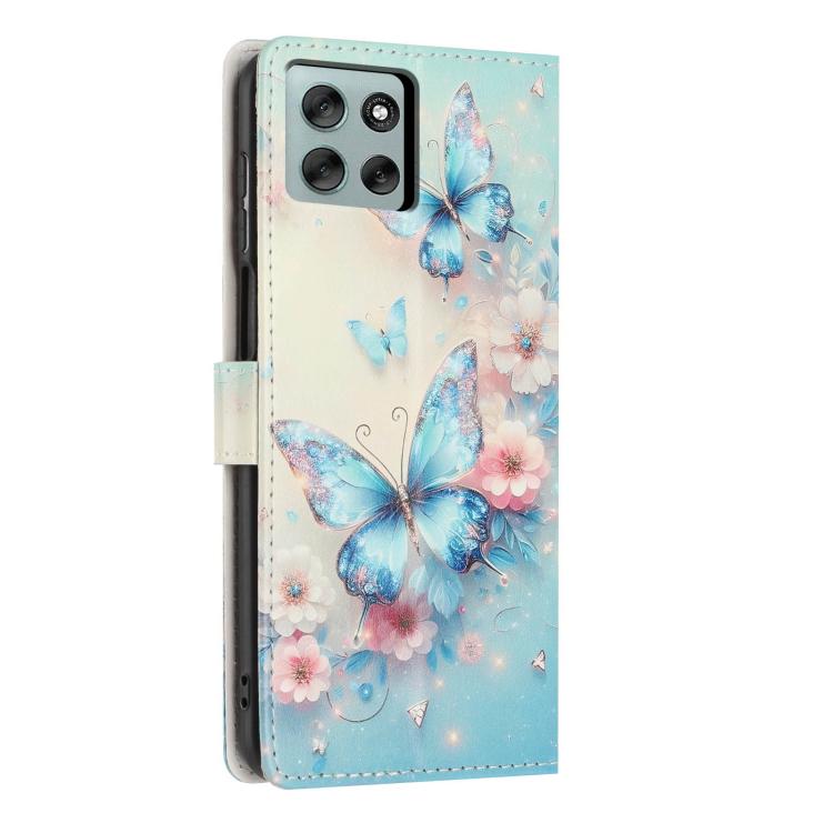 For Moto G36 5G Colorful Painting Vegan Leather Phone Case with Lanyard