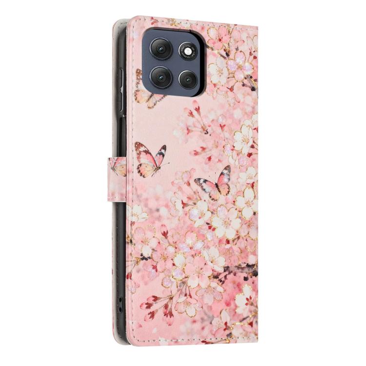 For Moto G67 / G77 5G Colorful Painting Vegan Leather Phone Case with Lanyard