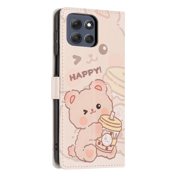 For Moto G67 / G77 5G Colorful Painting Vegan Leather Phone Case with Lanyard