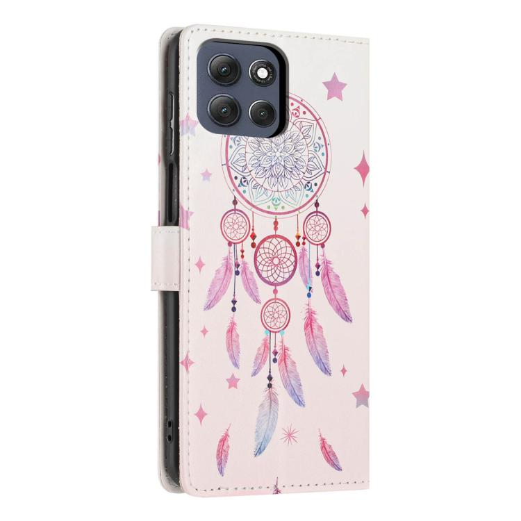 For Moto G67 / G77 5G Colorful Painting Vegan Leather Phone Case with Lanyard