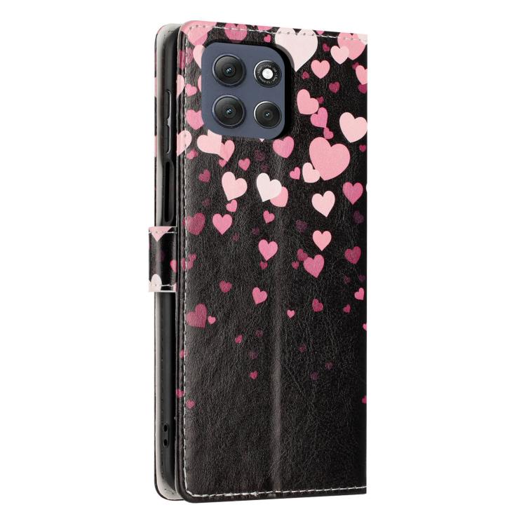 For Moto G67 / G77 5G Colorful Painting Vegan Leather Phone Case with Lanyard