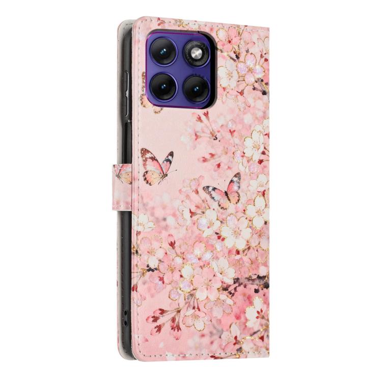 For Moto Edge 70 Fusion 5G Colorful Painting Vegan Leather Phone Case with Lanyard