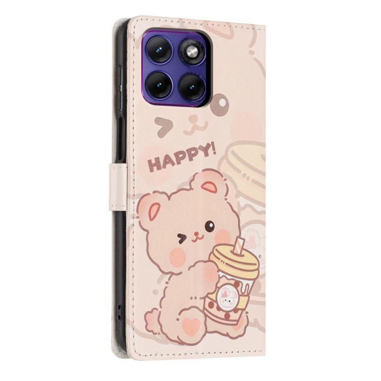 For Moto Edge 70 Fusion 5G Colorful Painting Vegan Leather Phone Case with Lanyard