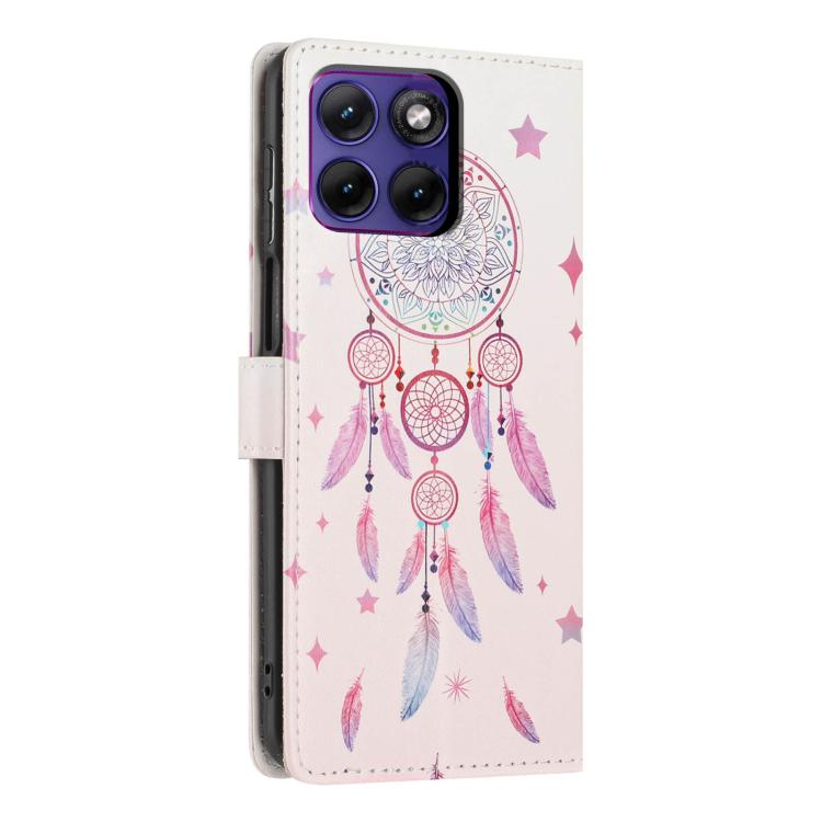 For Moto Edge 70 Fusion 5G Colorful Painting Vegan Leather Phone Case with Lanyard