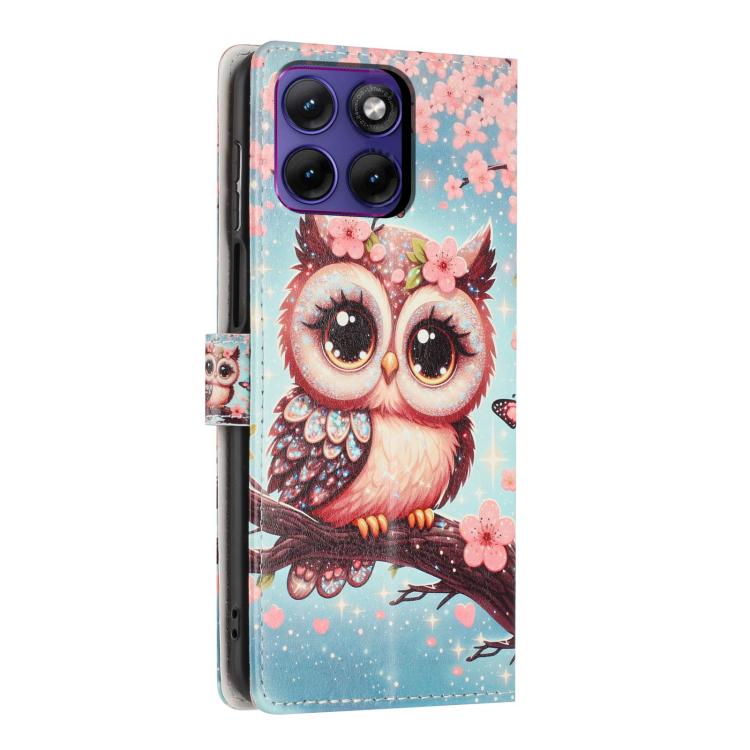 For Moto Edge 70 Fusion 5G Colorful Painting Vegan Leather Phone Case with Lanyard