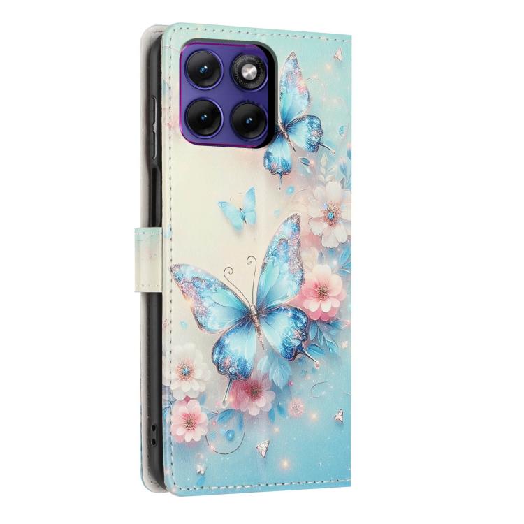 For Moto Edge 70 Fusion 5G Colorful Painting Vegan Leather Phone Case with Lanyard