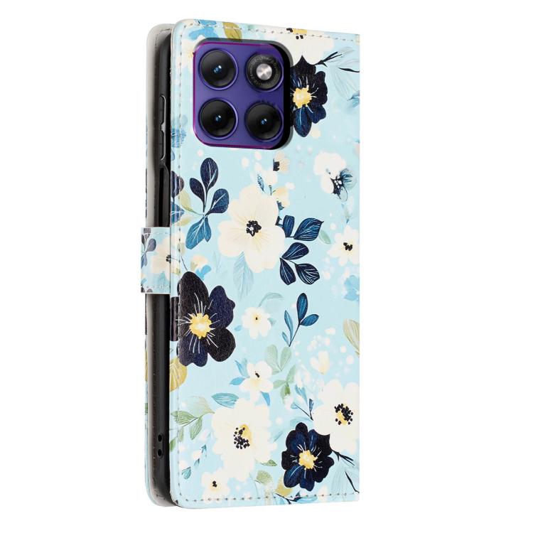 For Moto Edge 70 Fusion 5G Colorful Painting Vegan Leather Phone Case with Lanyard