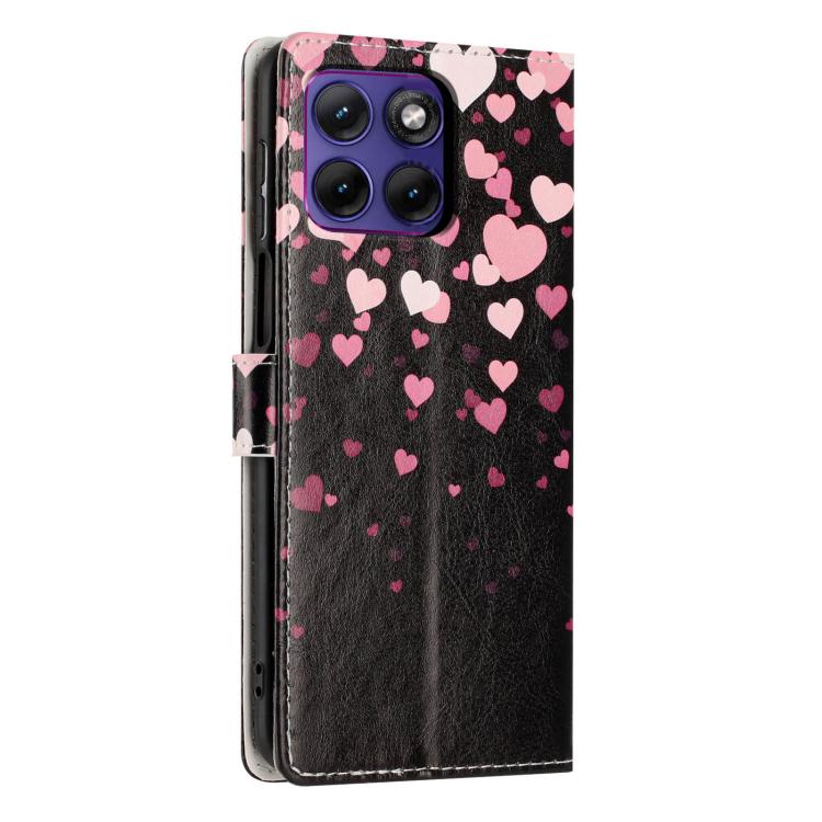For Moto Edge 70 Fusion 5G Colorful Painting Vegan Leather Phone Case with Lanyard