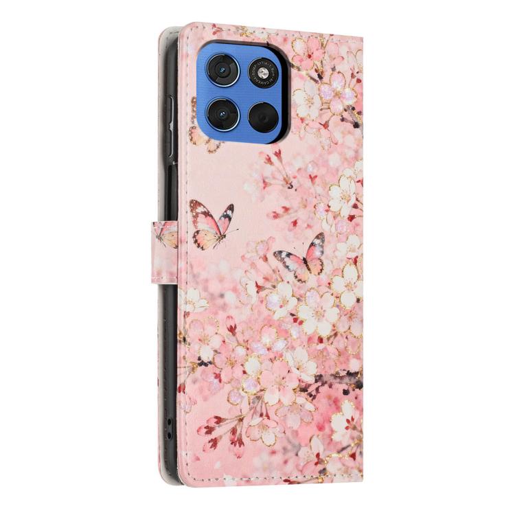 For Moto G100s 5G Colorful Painting Vegan Leather Phone Case with Lanyard