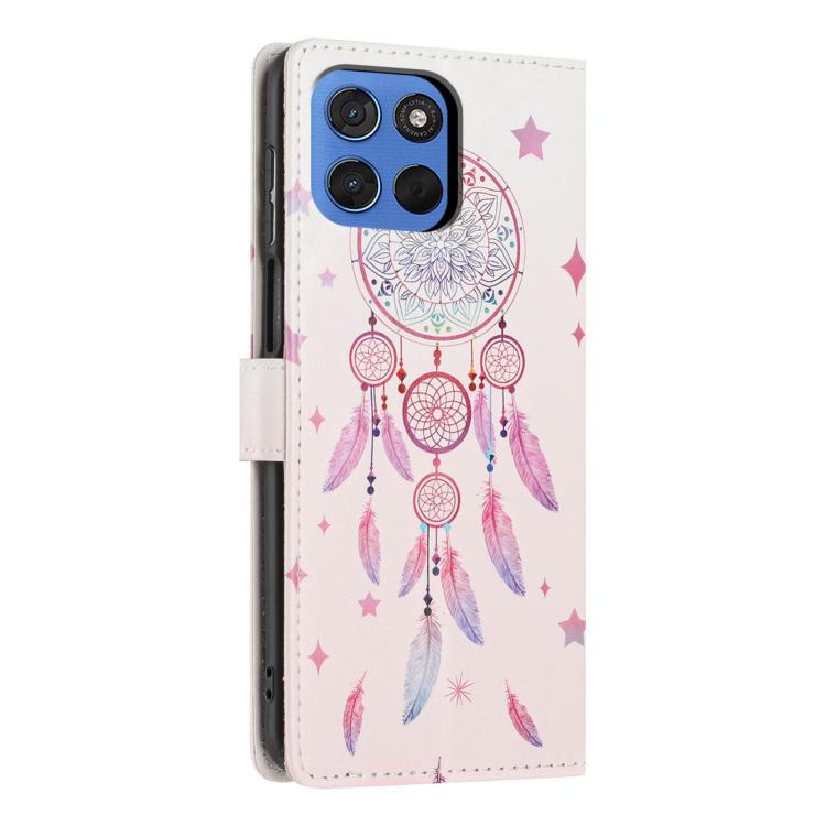 For Moto G100s 5G Colorful Painting Vegan Leather Phone Case with Lanyard
