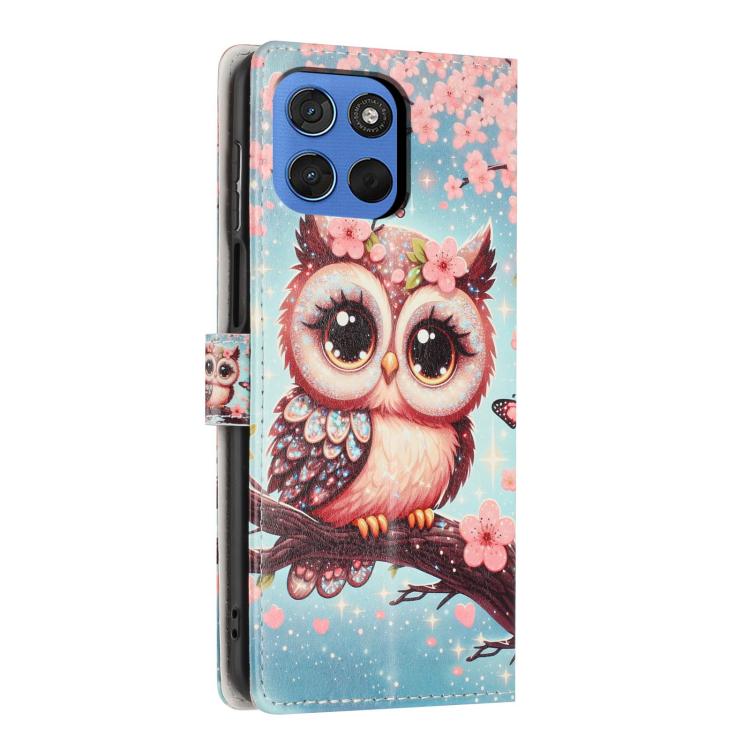 For Moto G100s 5G Colorful Painting Vegan Leather Phone Case with Lanyard