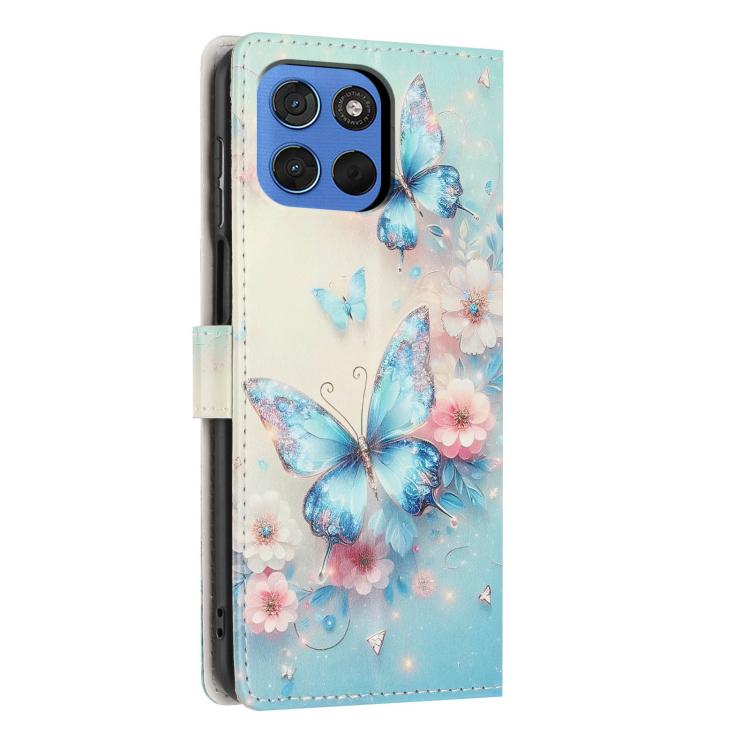 For Moto G100s 5G Colorful Painting Vegan Leather Phone Case with Lanyard