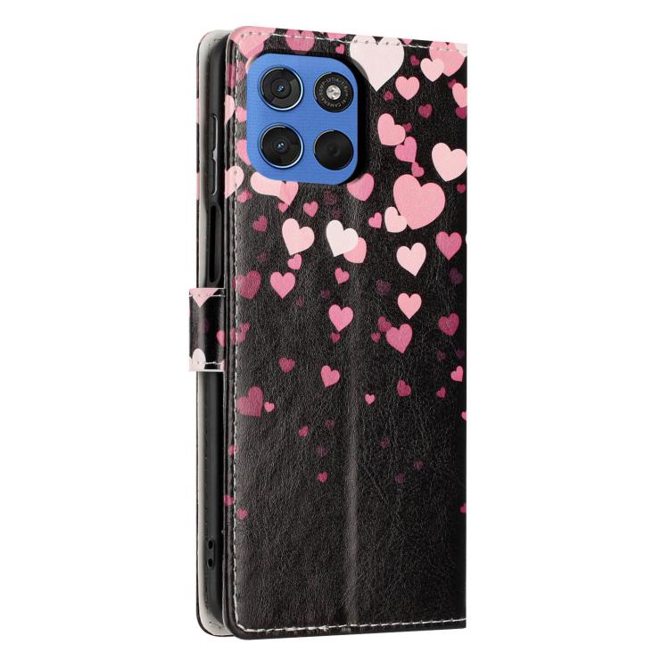 For Moto G100s 5G Colorful Painting Vegan Leather Phone Case with Lanyard