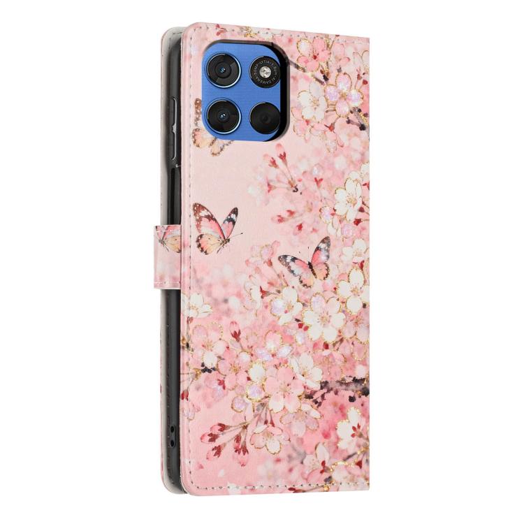 For Moto G57 5G Colorful Painting Vegan Leather Phone Case with Lanyard