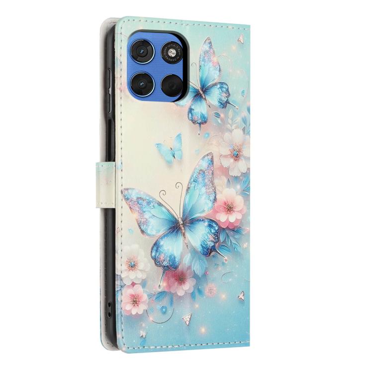 For Moto G57 5G Colorful Painting Vegan Leather Phone Case with Lanyard